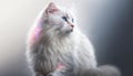 American Curl Cat Medium Shot White Pink Blue Magical Fantasy Bokeh Ã¢â¬â ÃÅ¡ÃÂ¾ÃÂ¿ÃÂ¸ÃÂ. Generative AI